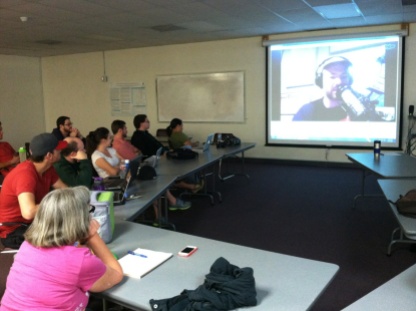 Talking the TIC to LACC's Philosophy Class via Skype.